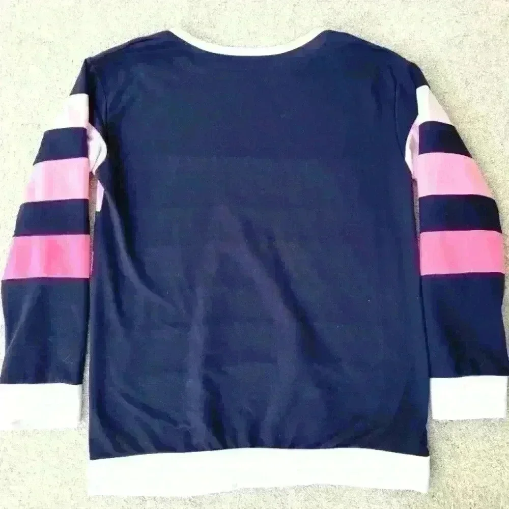 ✨Woman's Crew Style Pullover Top- Wide Horizontal Stripes/Long Sleeve✨ - Picture 5 of 6